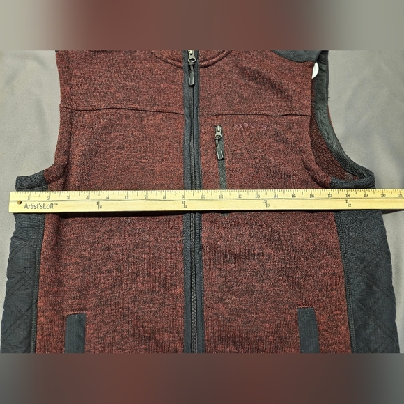 Orvis fleece Vest Full Zip Maroon Men’s Sz M Zip Pockets Outdoor Fishing - Picture 3 of 5